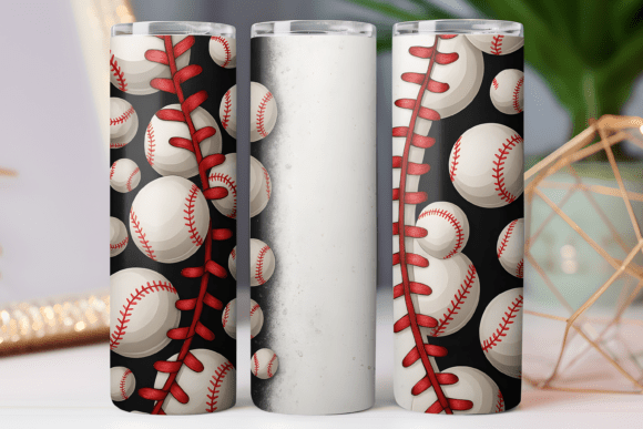 3D Baseball Tumbler Wrap Graphics for Handmade Business