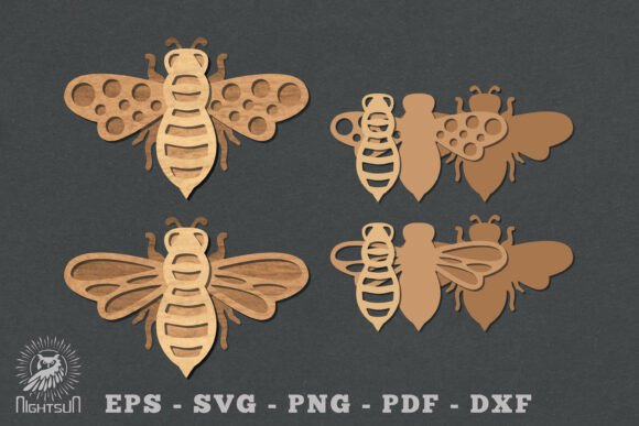 3D Bee Laser Cut Decoration: A Versatile Graphic Design Asset for Signs