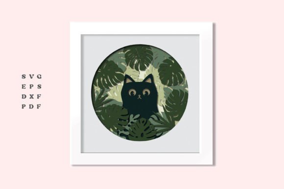 3D Cat Monstera Shadowbox SVG: A Playful Design Asset for Creative Projects