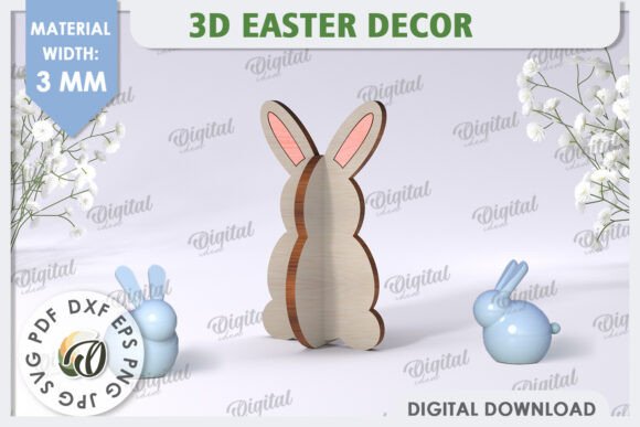 3D Easter Bunny Laser Cut for Spring-Themed Home Decor