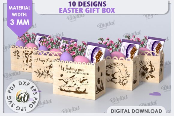 3D Easter Gift Boxes Laser Cut Bundle for Spring Amp Projects