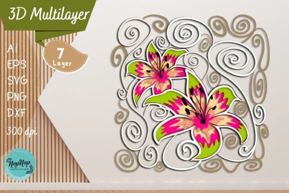 3D Flower Multilayered: A Versatile 3D SVG Graphic for Creative Sellers
