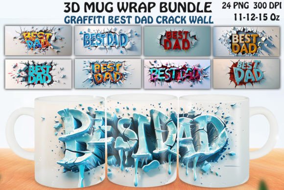 3D Graffiti BEST DAD Mug Wrap Design Review
