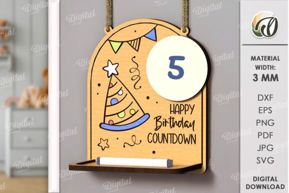 3D Happy Birthday Countdown Laser Cut for Creative Projects