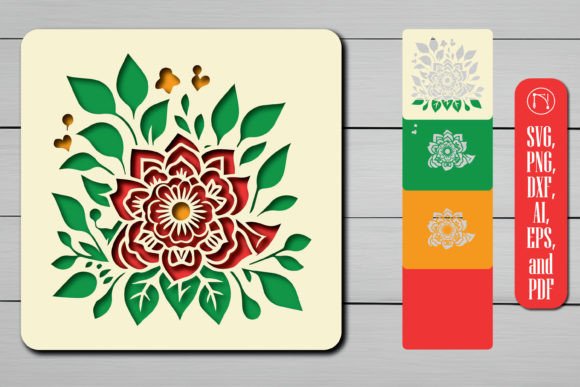 3D Layer Flower SVG Cut File for Laser Cutting Shadow Boxes