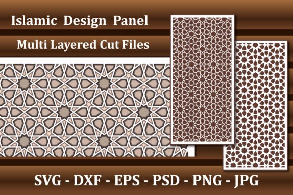 3D Layered Islamic Design Panel for Laser Cutting Wall Decor