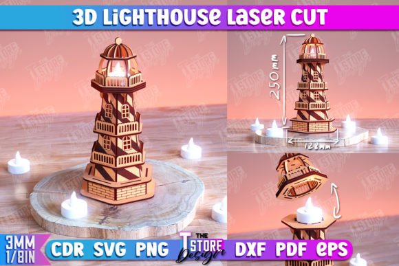 3D Lighthouse Laser Cut Tower Model Review for Embroidery Projects