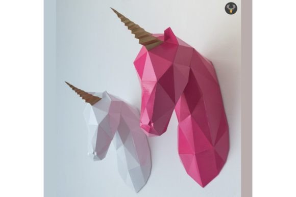 3D Papercraft Unicorn: A Magical SVG Asset for Kids Crafts Branding