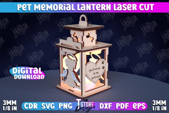 3D Pet Memorial Lantern Laser Cut Design for Home Decor Projects