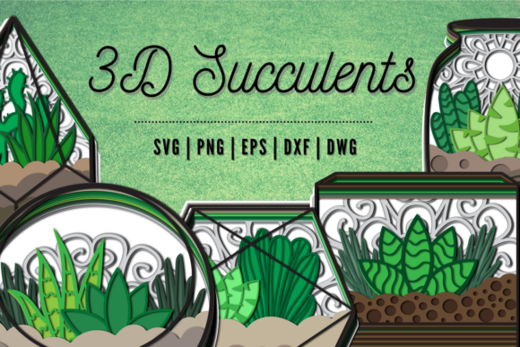 3D Succulents SVG: A Versatile Paper Flowers Design Asset