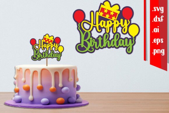 3D SVG Birthday Papercut Design for Shapes & Crafts