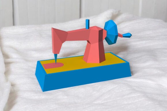 3D SVG Sewing Machine Paper Sculpture for Creative Sellers