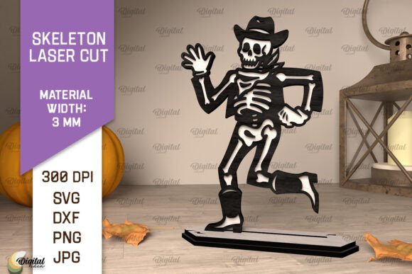 3D Wooden Halloween Skeleton Laser Cut for Autumn Amp Branding