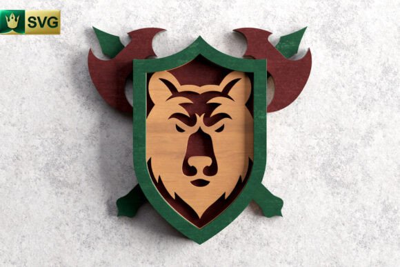 Bear Shield 3D SVG: A Fantasy Cut File for Handmade Projects