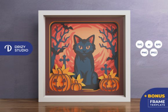 Black Cat Halloween 3D Shadow Box Review