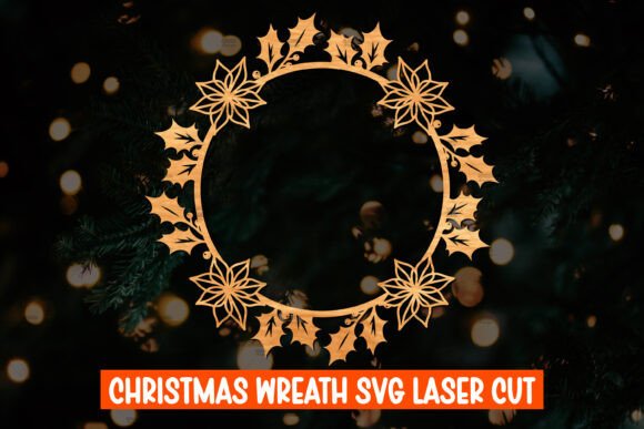 Christmas Wreath 3D Laser Cut Design: A Festive Graphic for Winter Amp Projects