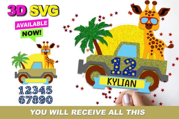 Giraffe Cake Topper 3D SVG: A Versatile Design Asset for Modern Branding