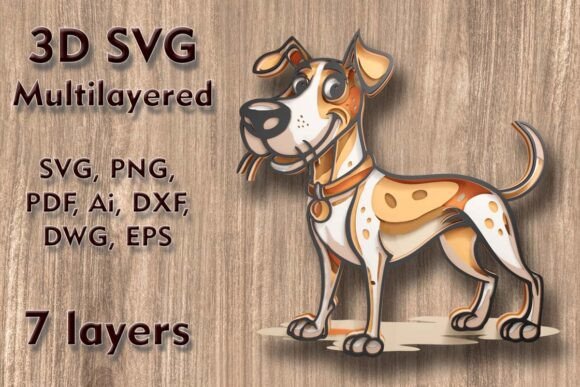 Jack Russell Terrier 3D SVG Multilayered for Laser Cutting Projects