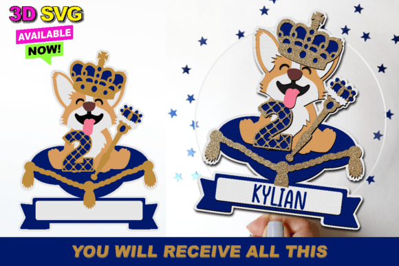King Corgi Royal Cake Topper 3D SVG: A Playful Branding Asset for Local Businesses