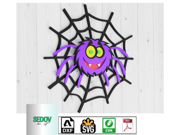 Laser Cut Halloween Sign 3D Spider: A Stylish Autumn Amp Design Asset