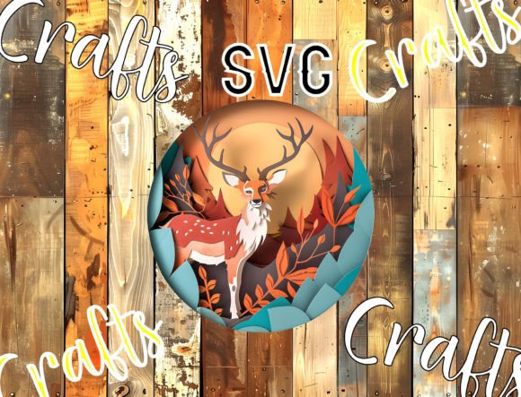 Layered Deer Flowers SVG for Crafts and Graphics