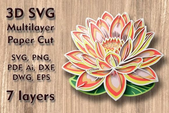 Lotus 3D SVG: A Versatile Paper Flowers Design for Modern Branding