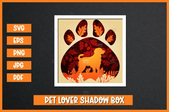 Retriever Dog Shadow Box, 3D Paper Cut