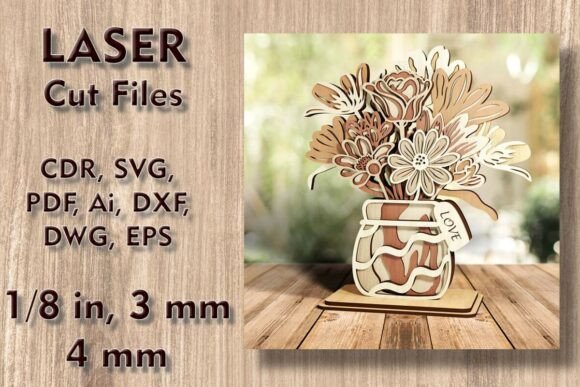 Vase with Flowers 3D Laser Cut Files: A Versatile Stand for Modern Branding